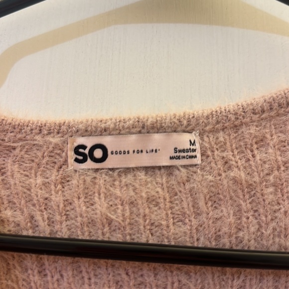 Light pink fuzzy crop top sweater - Picture 3 of 4